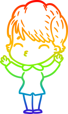 Gökkuşağı gradyan çizgi çizimi Bir insan tarafından çizilmiş bir çizgi kadın