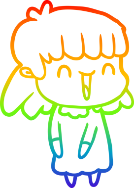 gökkuşağı gradyan çizimi bir insan tarafından çizilmiş bir karikatür kadın