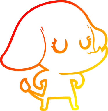 Bir insan tarafından çizilmiş şirin bir fil çizimi.