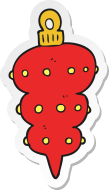 Bir insan tarafından çizilmiş bir karikatür Noel süsünün çıkartması.