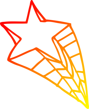 Bir insan tarafından çizilmiş bir çizgi film yıldızının sıcak çizgi çizimi