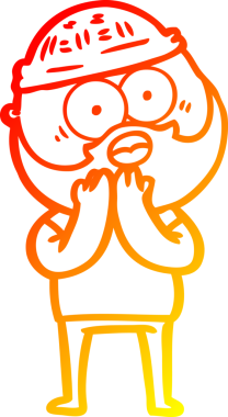 Bir çizgi film karakteri, bir insan tarafından çizilmiş sakallı bir adamı şaşırttı.