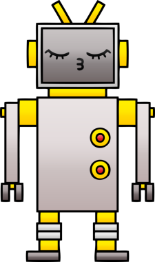 Bir insan tarafından çizilmiş bir robotun gölgelenmiş çizimi