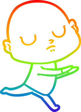 Gökkuşağı gradyan çizgisi bir insan tarafından çizilmiş kel bir adamın çizimi