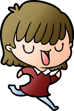 Bir insan tarafından çizilmiş karikatür kadın.