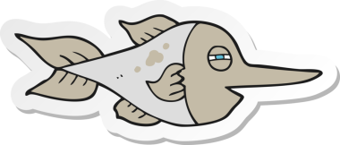 Bir insan tarafından çizilmiş kılıç balığının çıkartması.