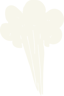 Bir insan tarafından çizilen buhar tasarım elementinin düz renk çizimi
