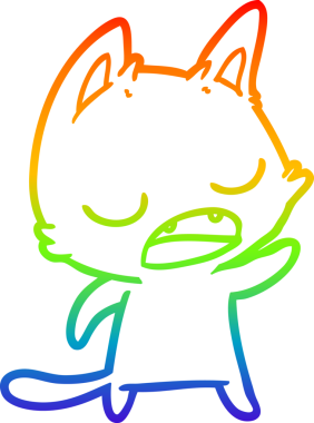 gökkuşağı gradyan çizimi bir insan tarafından çizilmiş konuşan kedi çizgi filmi