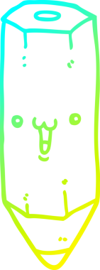 Bir insan tarafından çizilmiş mutlu çizgi film karakteri çizimi.