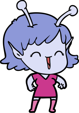 Bir insan tarafından çizilmiş uzaylı kız.