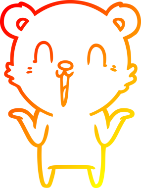 Mutlu bir kutup ayısının sıcak çizgi çizimi. Bir insan tarafından çizilmiş endişesi yok.