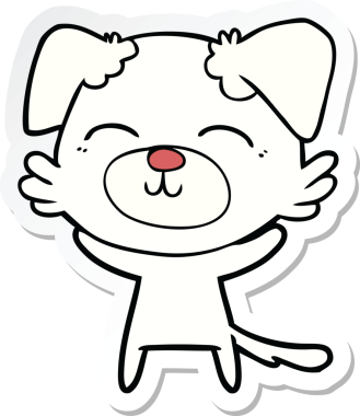 Bir insan tarafından çizilmiş bir köpeğin çıkartması.