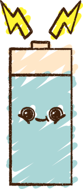 Bir insan tarafından çizilmiş pil tebeşiri.