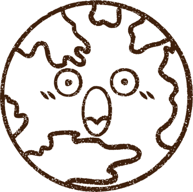 Bir insan tarafından çizilen Dünya Kömürü Gezegeni