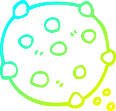 Bir insanın çizdiği çikolatalı kurabiyenin soğuk gradyan çizgisi.