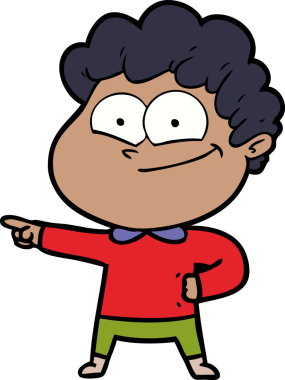 Bir insan tarafından çizilmiş mutlu bir adam.