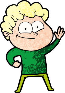 Bir insan tarafından çizilmiş mutlu bir adam.