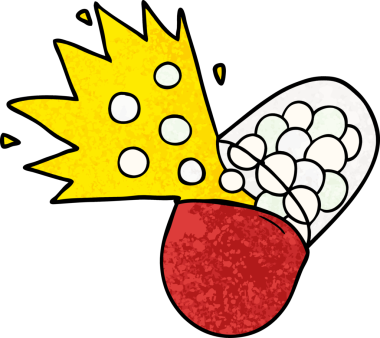 Bir insan tarafından çizilmiş güçlü bir ilaç.