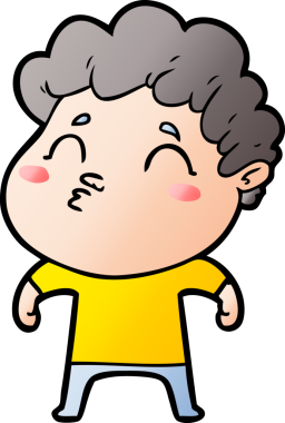 Çizgi film adamı somurtuyor Bir insan tarafından çizilmiş