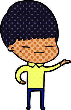 Bir insan tarafından çizilmiş kendini beğenmiş bir çocuk.