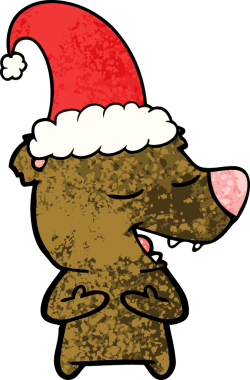 Bir insan tarafından çizilmiş çizgi film Noel Ayısı