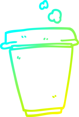 Bir insan tarafından çizilmiş bir kahve fincanının soğuk gradyan çizimi