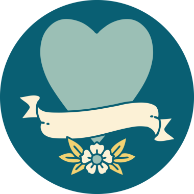 Bir insan tarafından çizilmiş kalp ve bayrağın ikonik dövme şekli