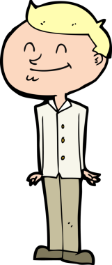 Bir insan tarafından çizilmiş gülümseyen adam.