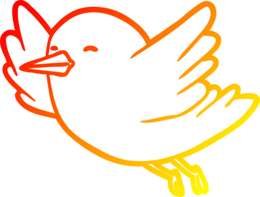 Bir insan tarafından çizilmiş bir kuşun sıcak eğim çizgisi.