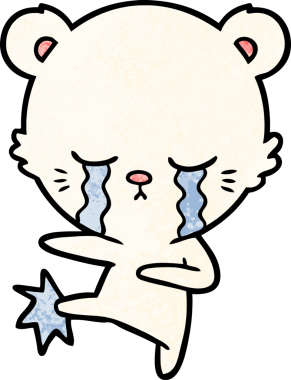 Ağlayan kutup ayısı bir insan tarafından çizilmiş.