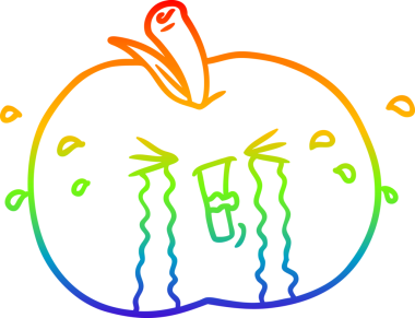 gökkuşağı gradyan çizimi bir insan tarafından çizilmiş bir elma karikatürü