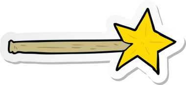 Bir insan tarafından çizilmiş sihirli değnek çıkartması.