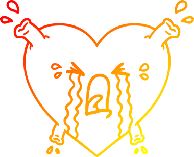 Bir insan tarafından çizilmiş karikatür kalp çizimi.