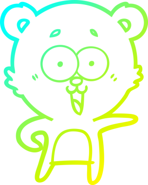 Bir insan tarafından çizilmiş gülen oyuncak ayı çizgi filmi.