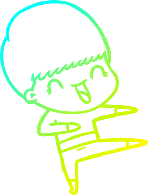 Bir insan tarafından çizilmiş mutlu çizgi film çocuğu çizimi.