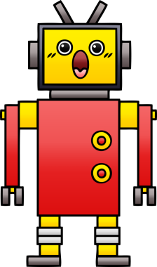 Bir insan tarafından çizilmiş bir robotun gölgelenmiş çizimi