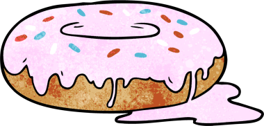 Bir insan tarafından çizilmiş çizgi film çöreği.