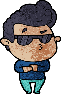 Bir insan tarafından çizilmiş havalı bir çizgi film.