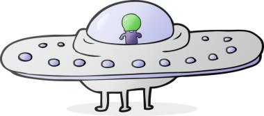 Bir insan tarafından çizilmiş serbest çizim uçan daire.