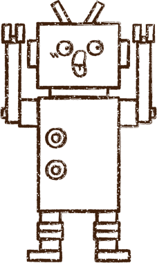 Robot Kömür Bir insan tarafından çizilmiş