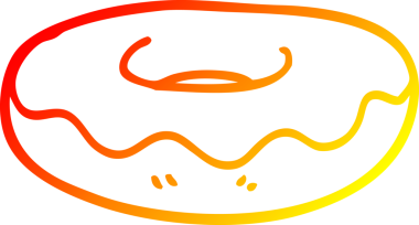 Bir insan tarafından çizilmiş karikatür buzlu çöreğin sıcak gradyan çizimi