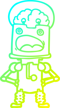 Bir insan tarafından çizilmiş soğuk gradyan robot çizimi