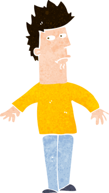 Bir insan tarafından çizilmiş endişeli bir adam.