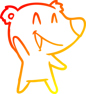 Bir insan tarafından çizilmiş gülen ayı karikatürü.