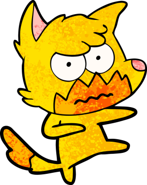 Bir insan tarafından çizilmiş tilki çizgi film karakteri