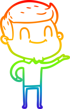 Bir insan tarafından çizilmiş gökkuşağı gradyan çizgi çizimi.