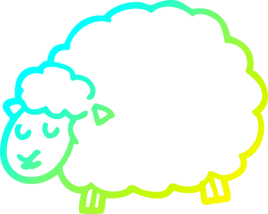 Bir insan tarafından çizilmiş bir koyunun soğuk gradyan çizgisi