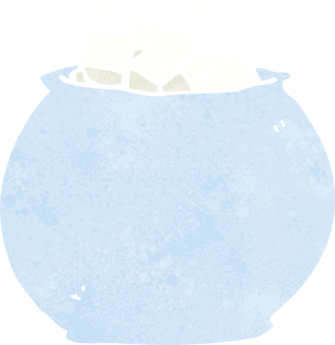 Bir insan tarafından çizilmiş şeker kasesi.