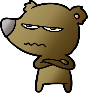 Bir insan tarafından çizilmiş kızgın ayı çizgi filmi.