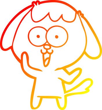 Bir insan tarafından çizilmiş sevimli bir köpeğin sıcak çizgi çizgisi.